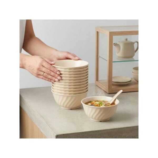 12-Piece Cream Melamine Soup & Fruit Bowls Set