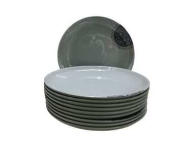 Grey Heavy Melamine Dinner Plates – 6pcs