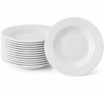 12-Piece Brown Melamine Dinner Plates Set (M2C12) – Durable Everyday Tableware for Home, Office & Events