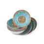 6 Pcs White Stripped Dinner Plates